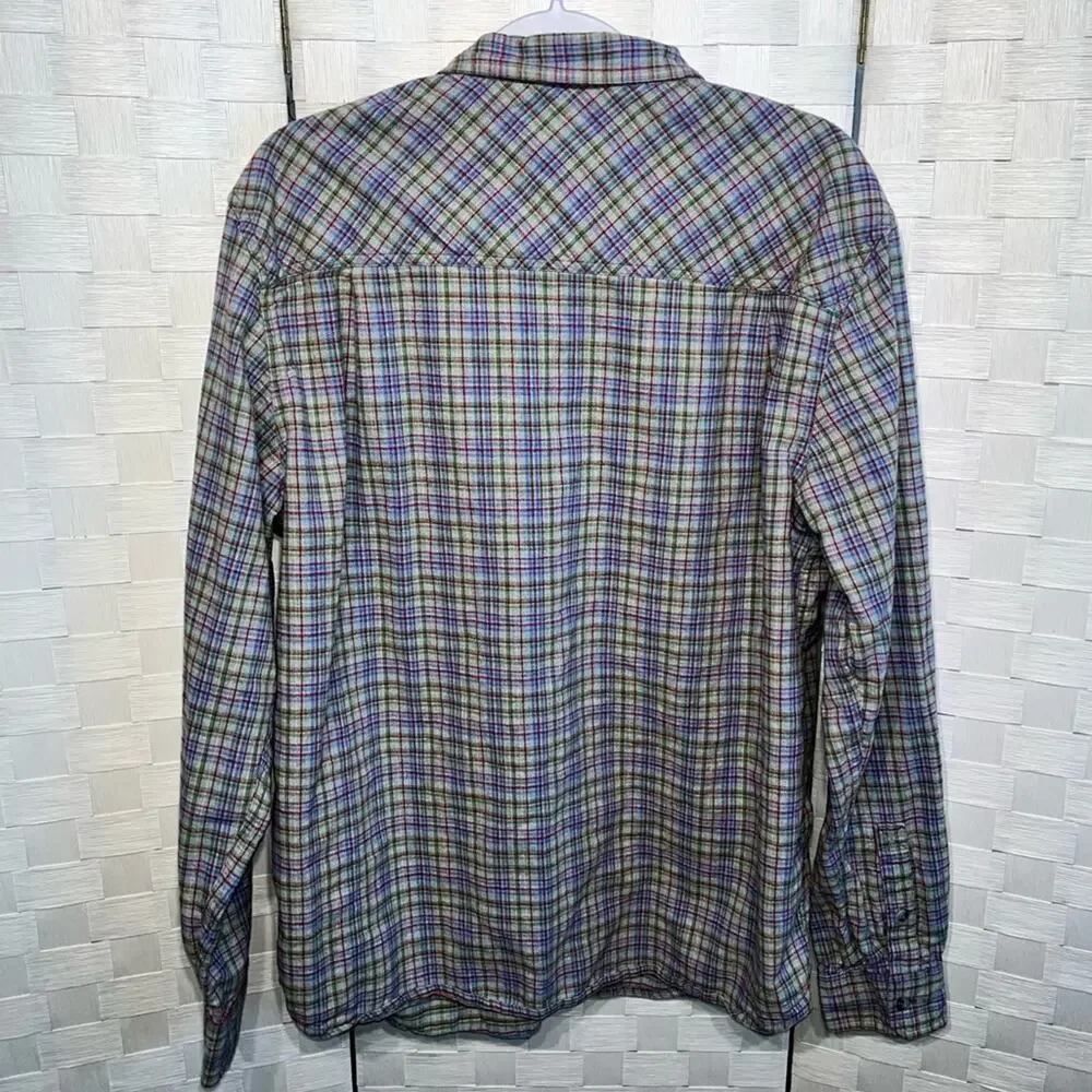 Toad & Co Flannagan Long Sleeve Plaid Button Down Shirt Mens Size XL Flannel